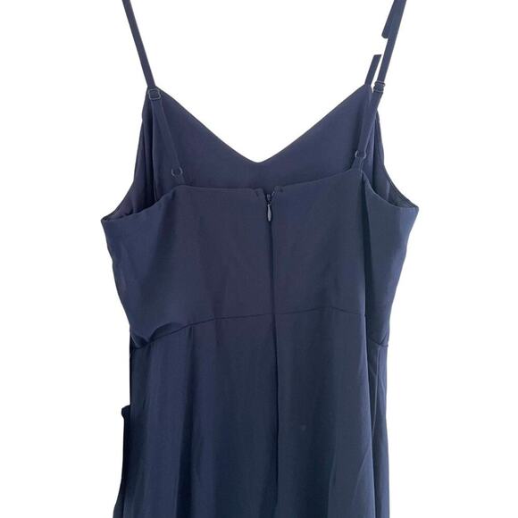Lulus Spaghetti Strap Chiffon A-Line Maxi Formal Dress Navy Size Small 0625A - Picture 9 of 16